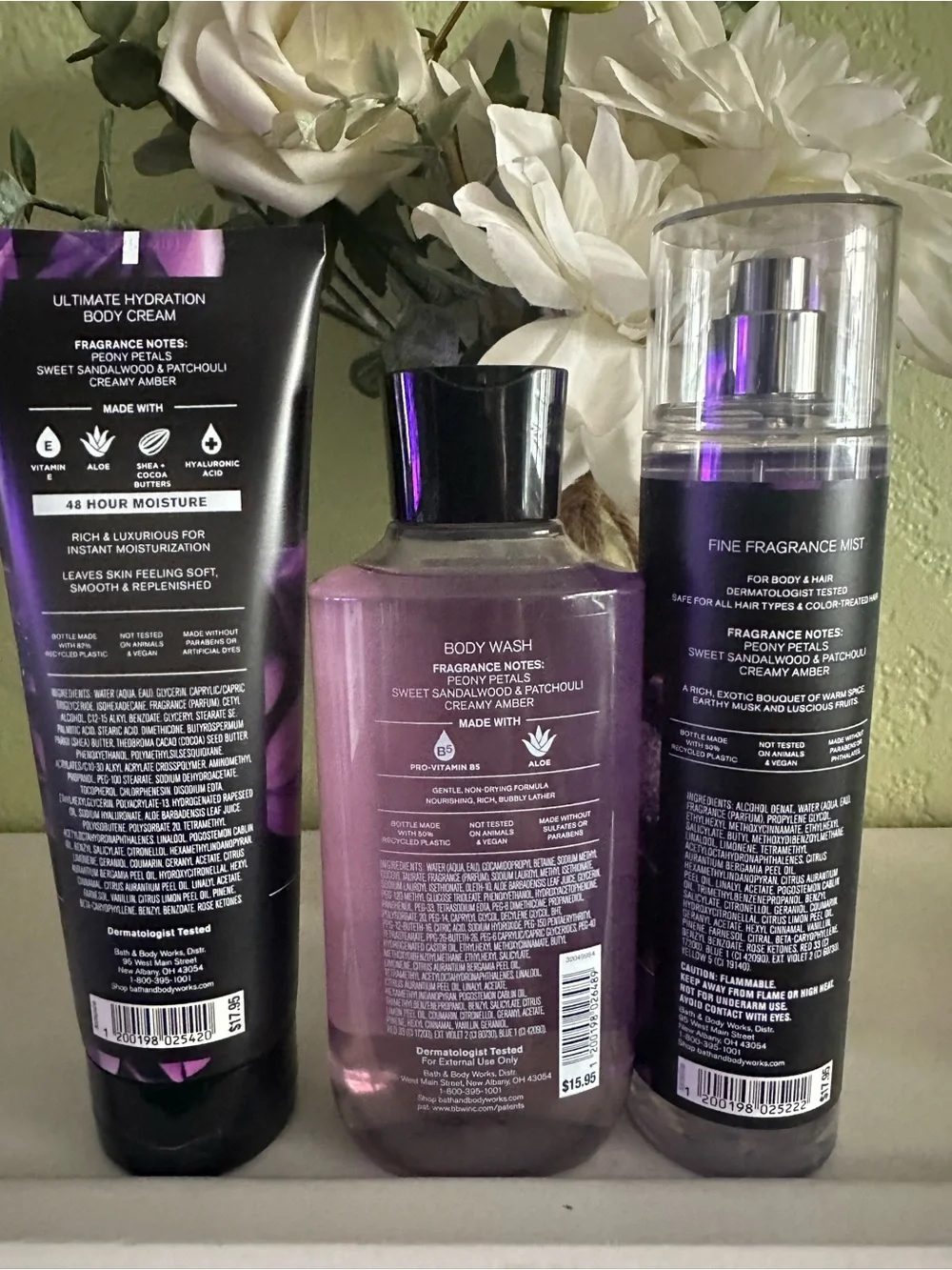 Bath & Body Works Black Amethyst Body Wash & Mist & Showergel set